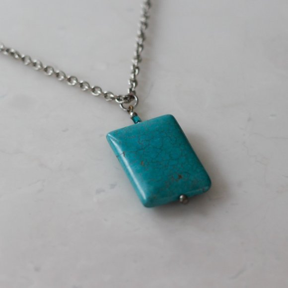 Necklace with Turquoise Pendant - Picture 1 of 5